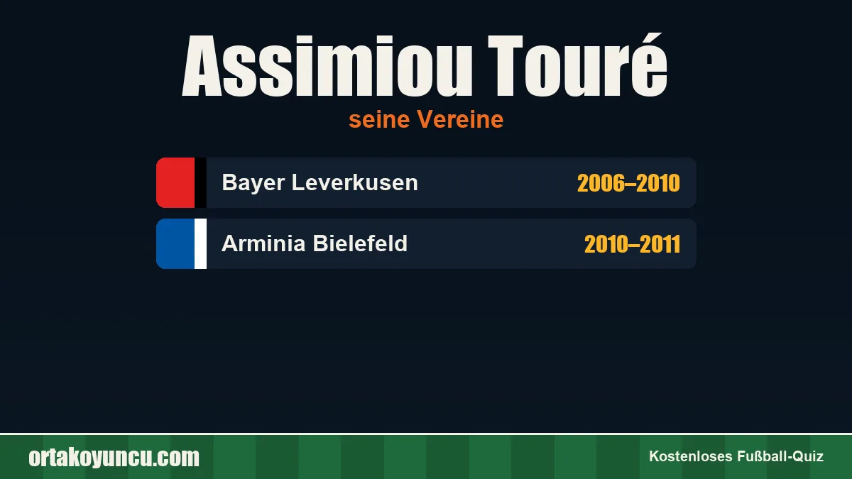 Assimiou Touré: Vereine und Jahre