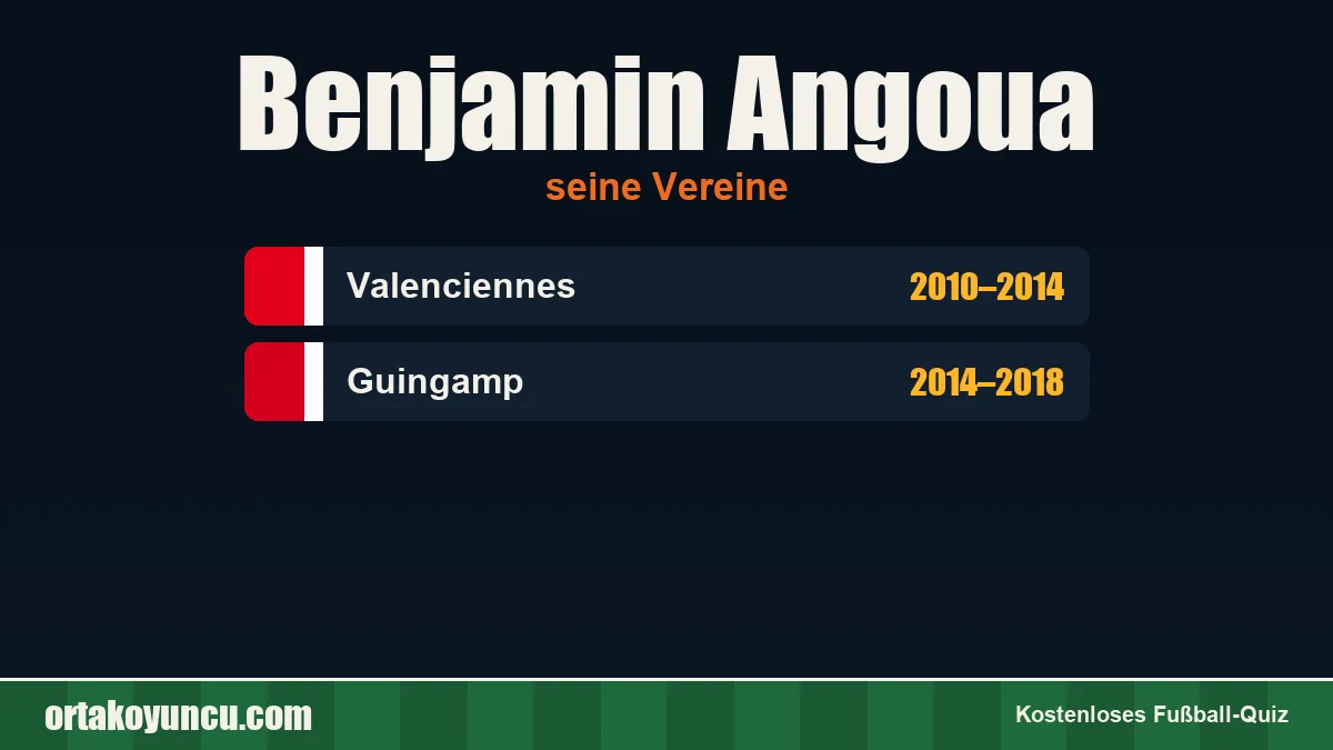 Benjamin Angoua: Vereine und Jahre