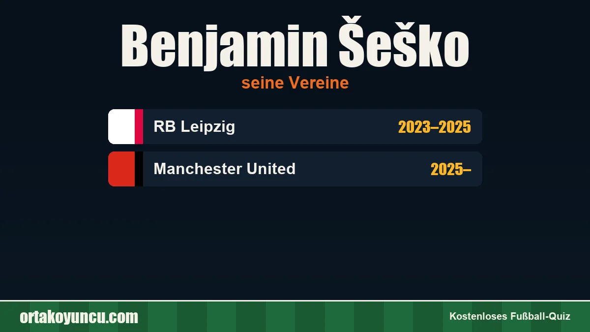 Benjamin Šeško: Vereine und Jahre