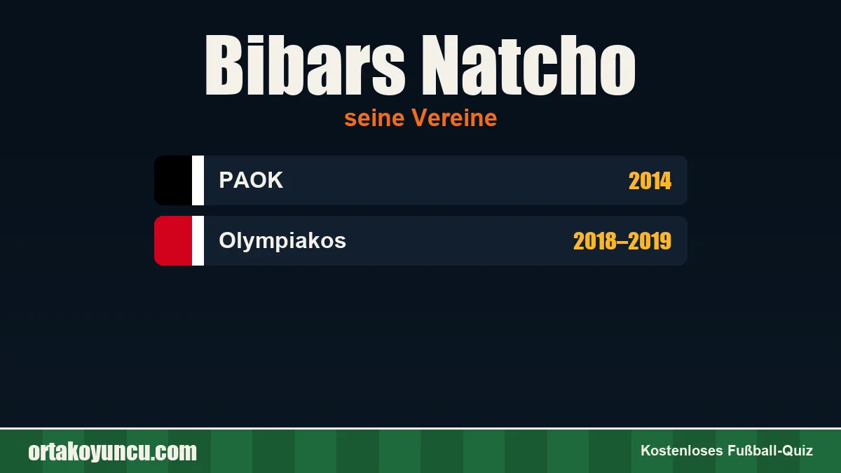 Bibars Natcho: Vereine und Jahre