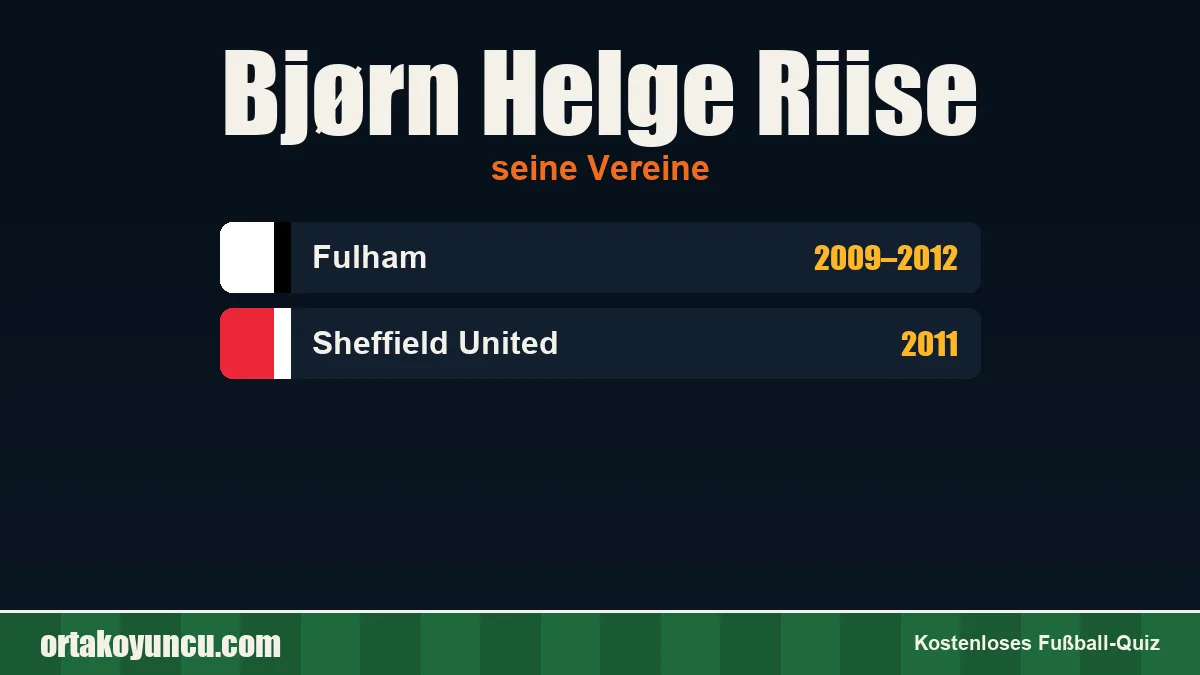 Bjørn Helge Riise: Vereine und Jahre
