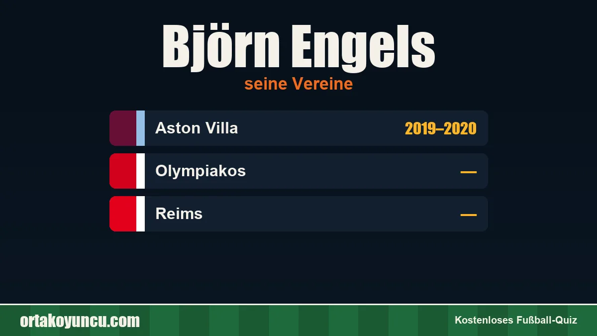 Björn Engels: Vereine und Jahre