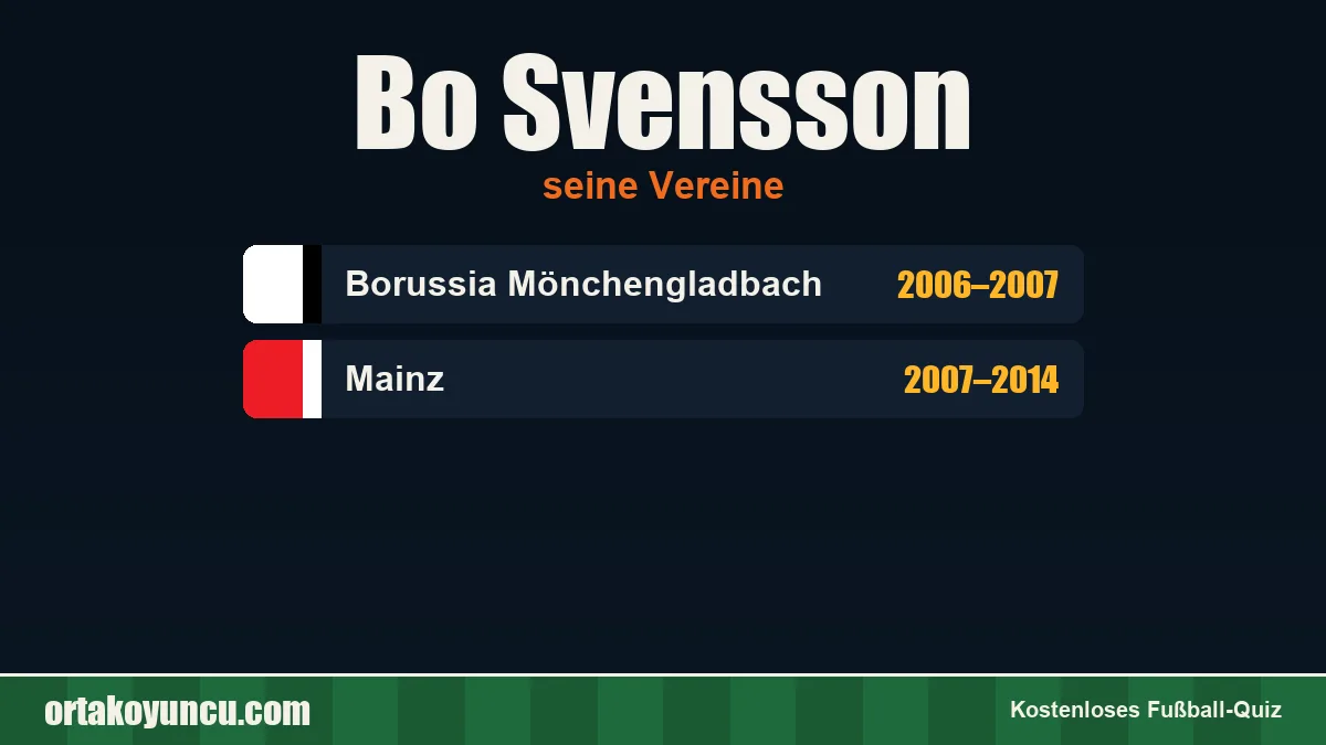 Bo Svensson: Vereine und Jahre