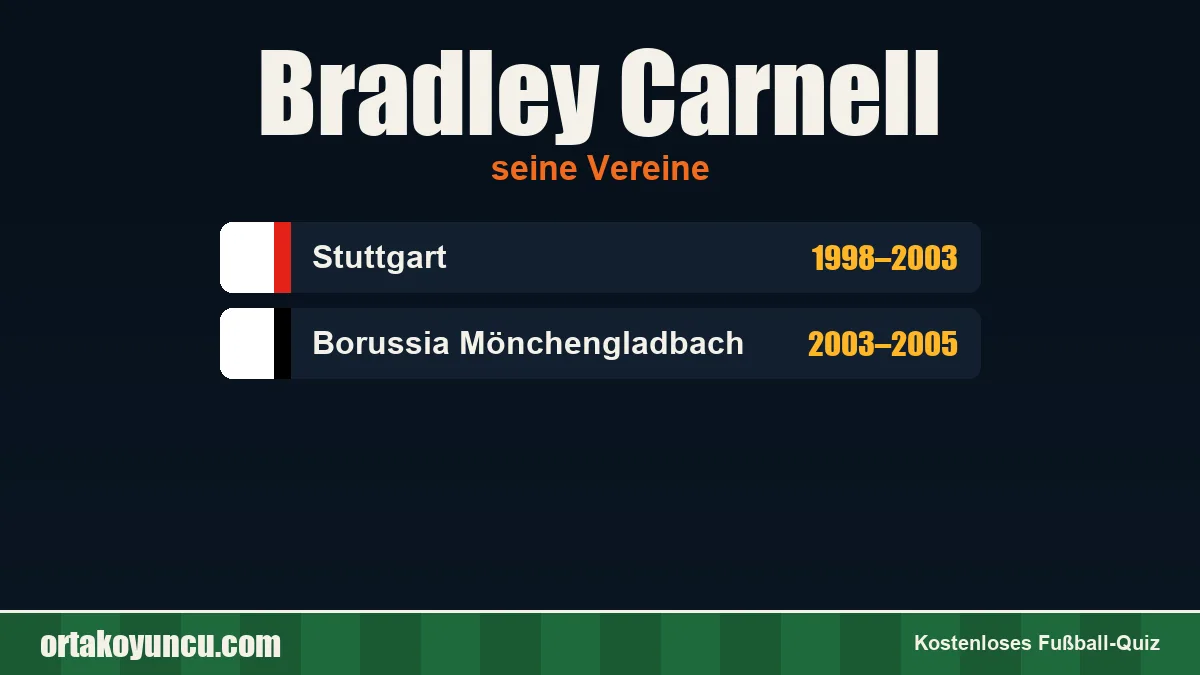 Bradley Carnell: Vereine und Jahre