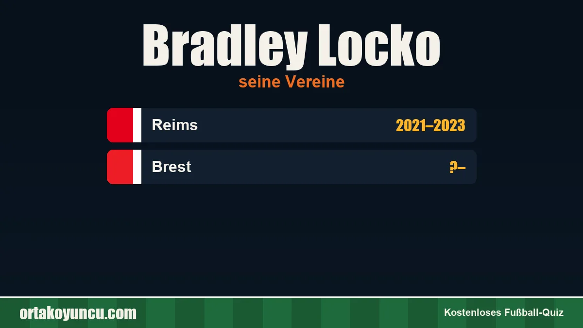 Bradley Locko: Vereine und Jahre