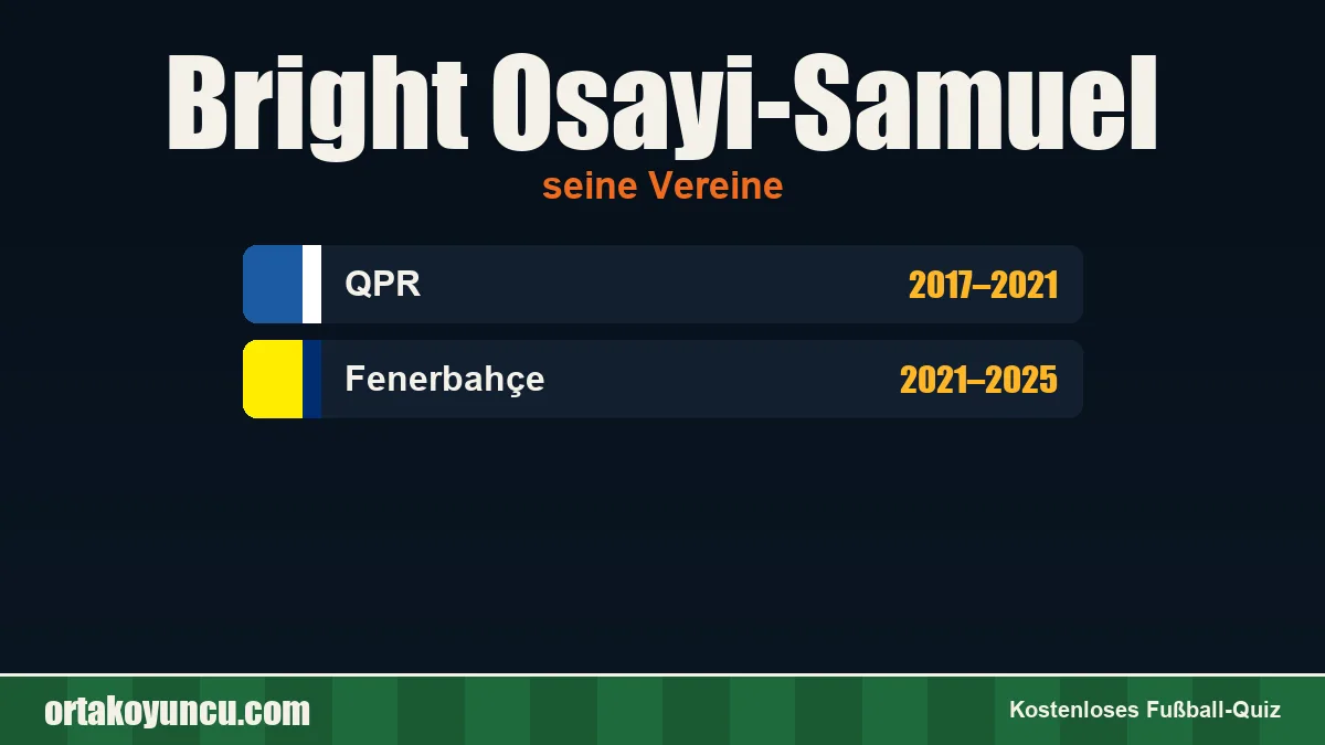 Bright Osayi-Samuel: Vereine und Jahre