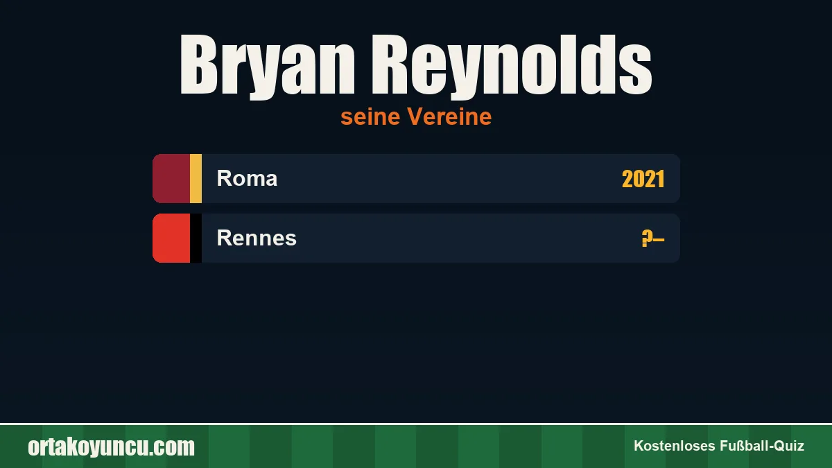 Bryan Reynolds: Vereine und Jahre