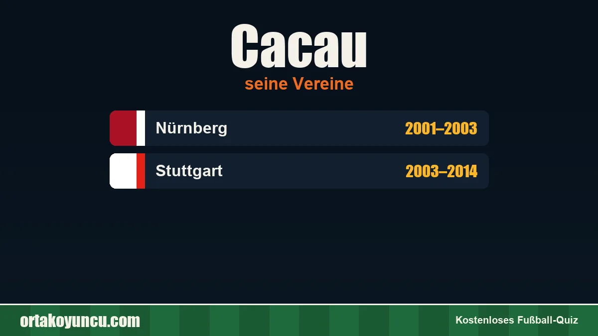 Cacau: Vereine und Jahre