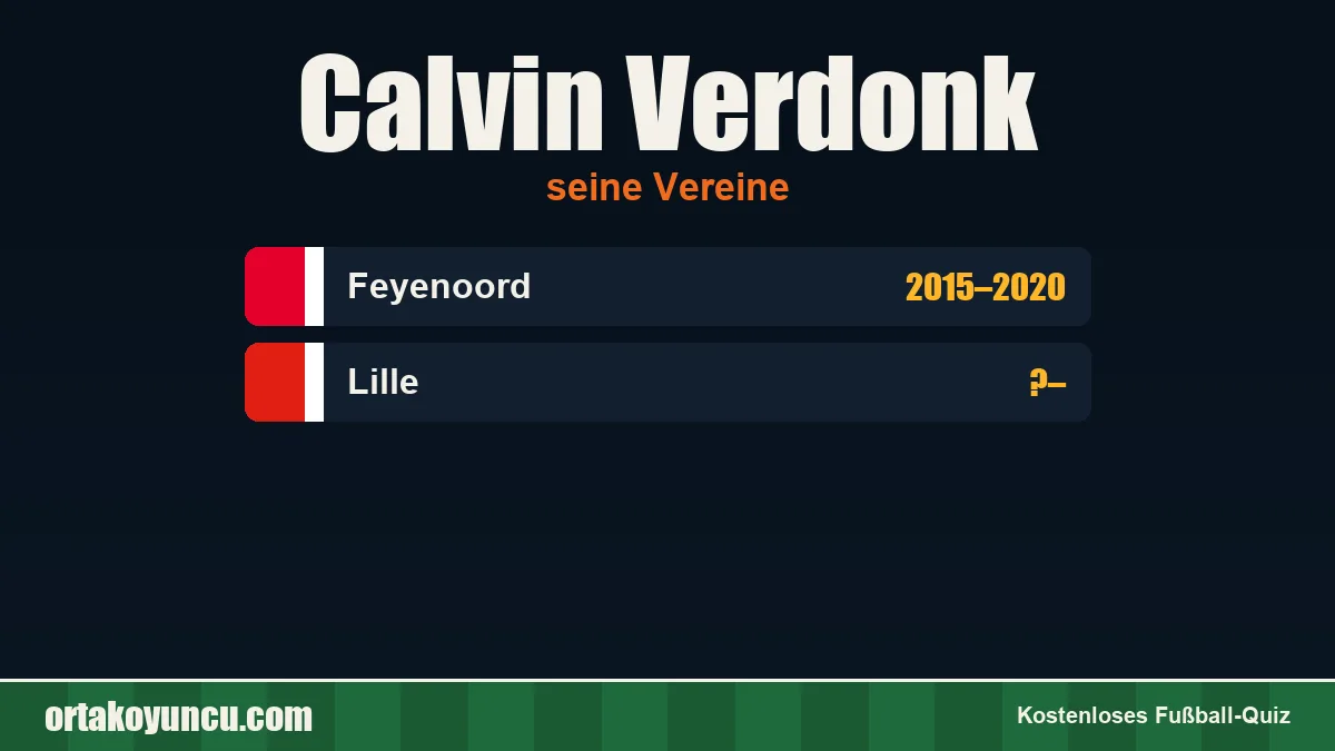 Calvin Verdonk: Vereine und Jahre