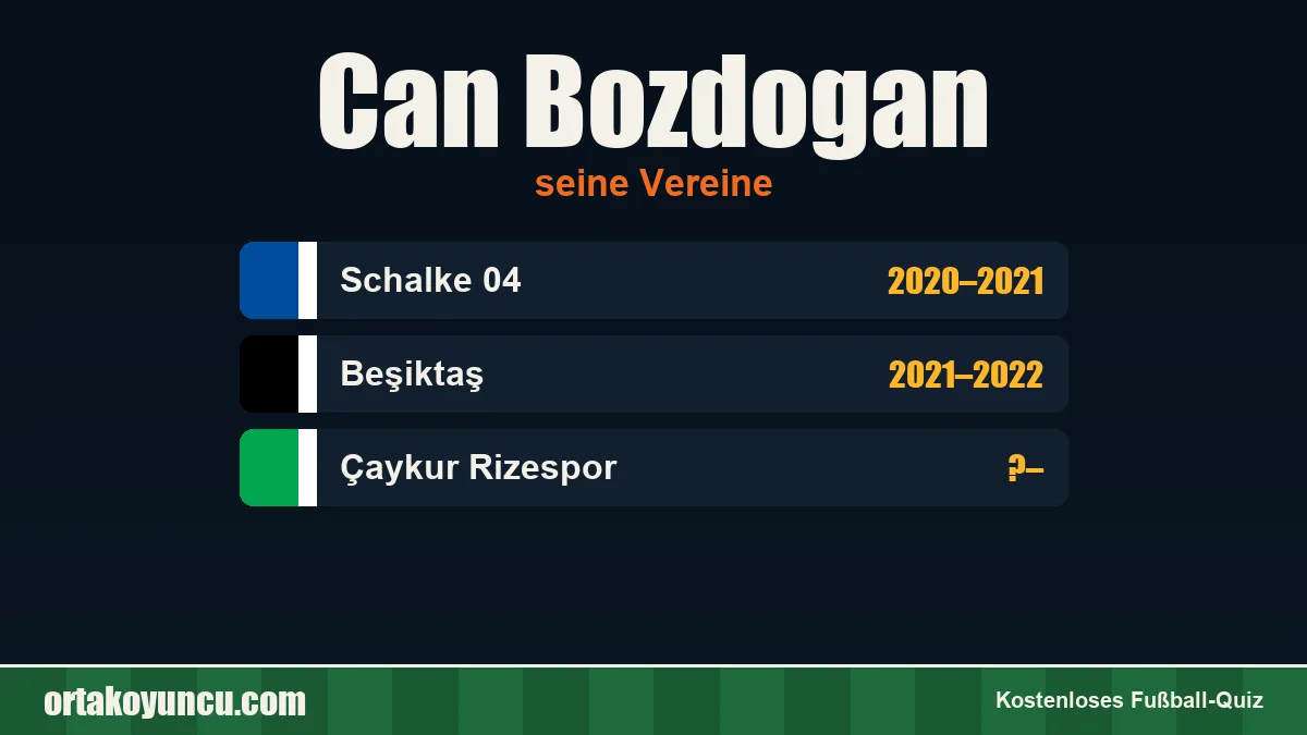 Can Bozdogan: Vereine und Jahre