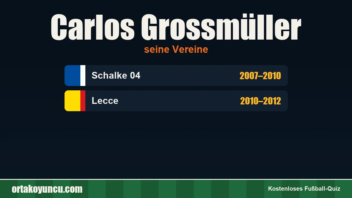 Carlos Grossmüller: Vereine und Jahre
