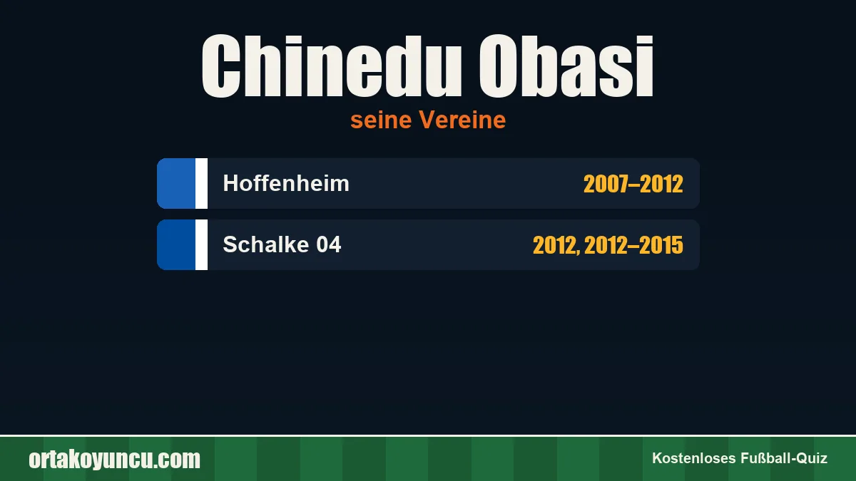Chinedu Obasi: Vereine und Jahre