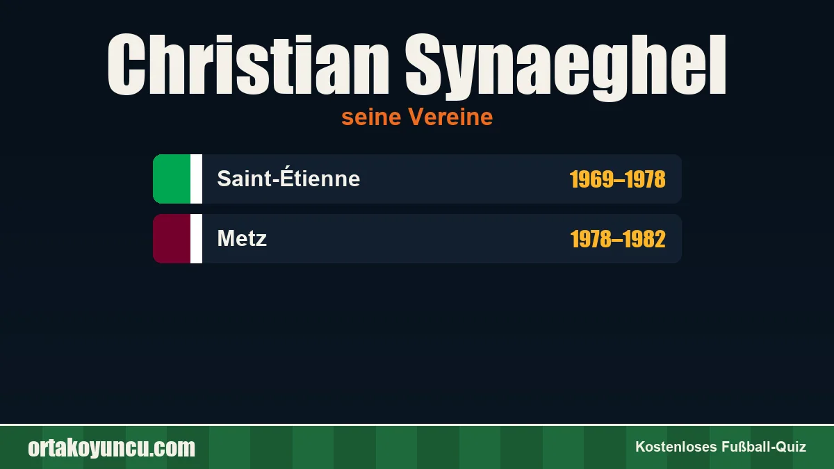 Christian Synaeghel: Vereine und Jahre