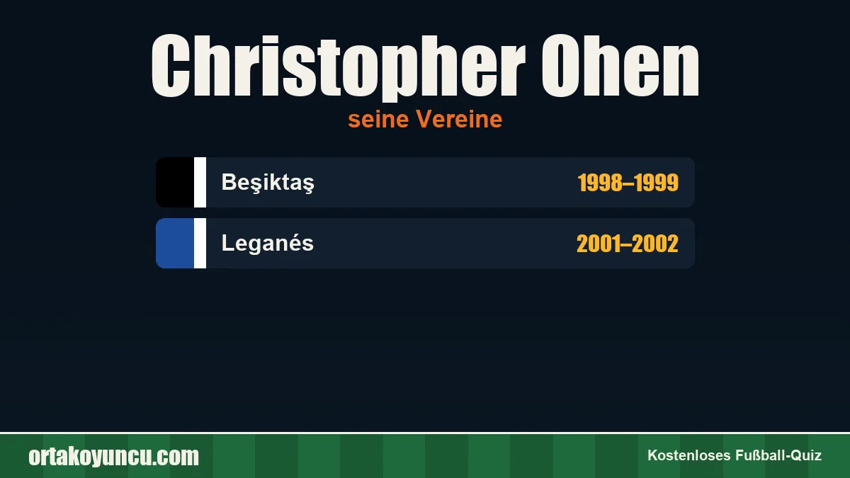 Christopher Ohen: Vereine und Jahre