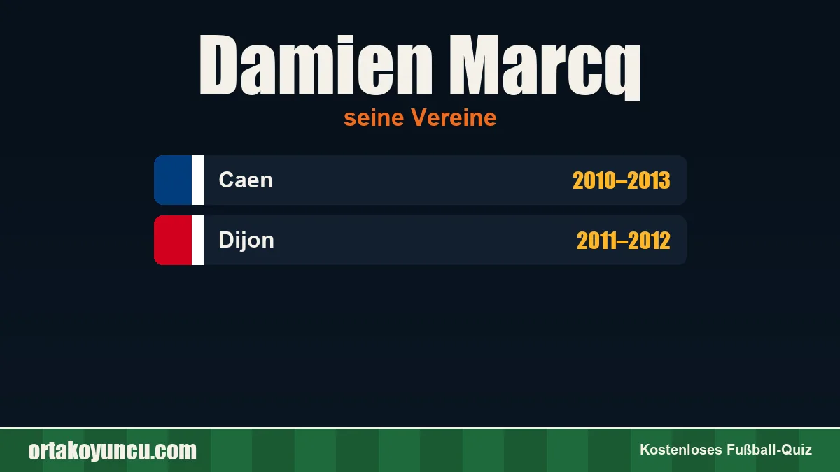 Damien Marcq: Vereine und Jahre