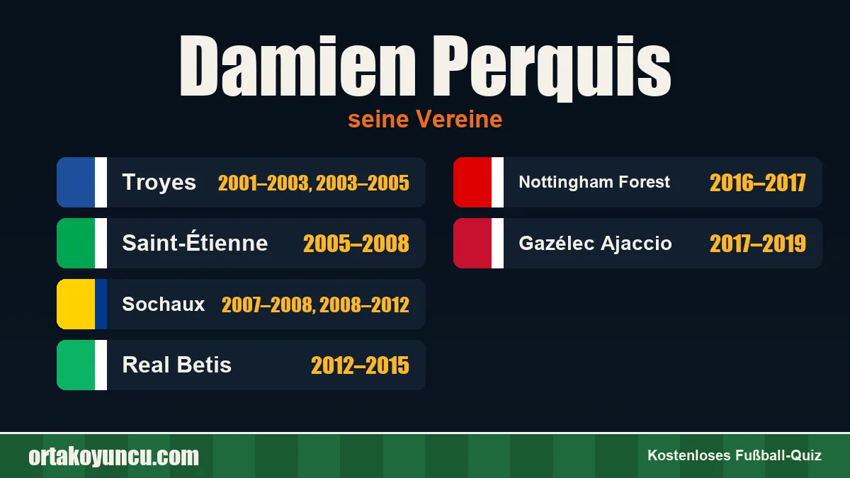 Damien Perquis: Vereine und Jahre