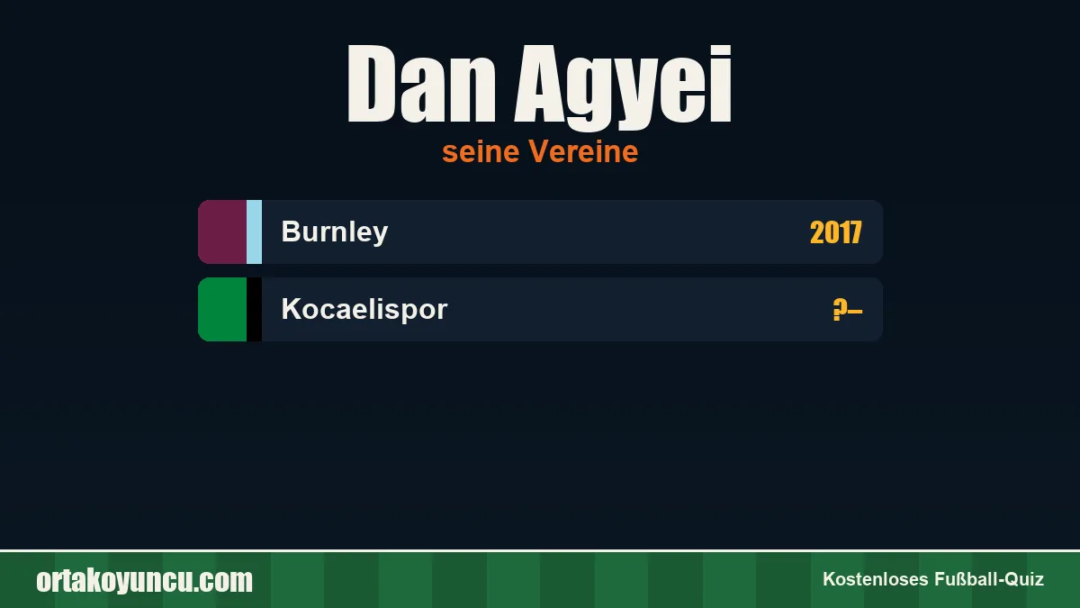 Dan Agyei: Vereine und Jahre