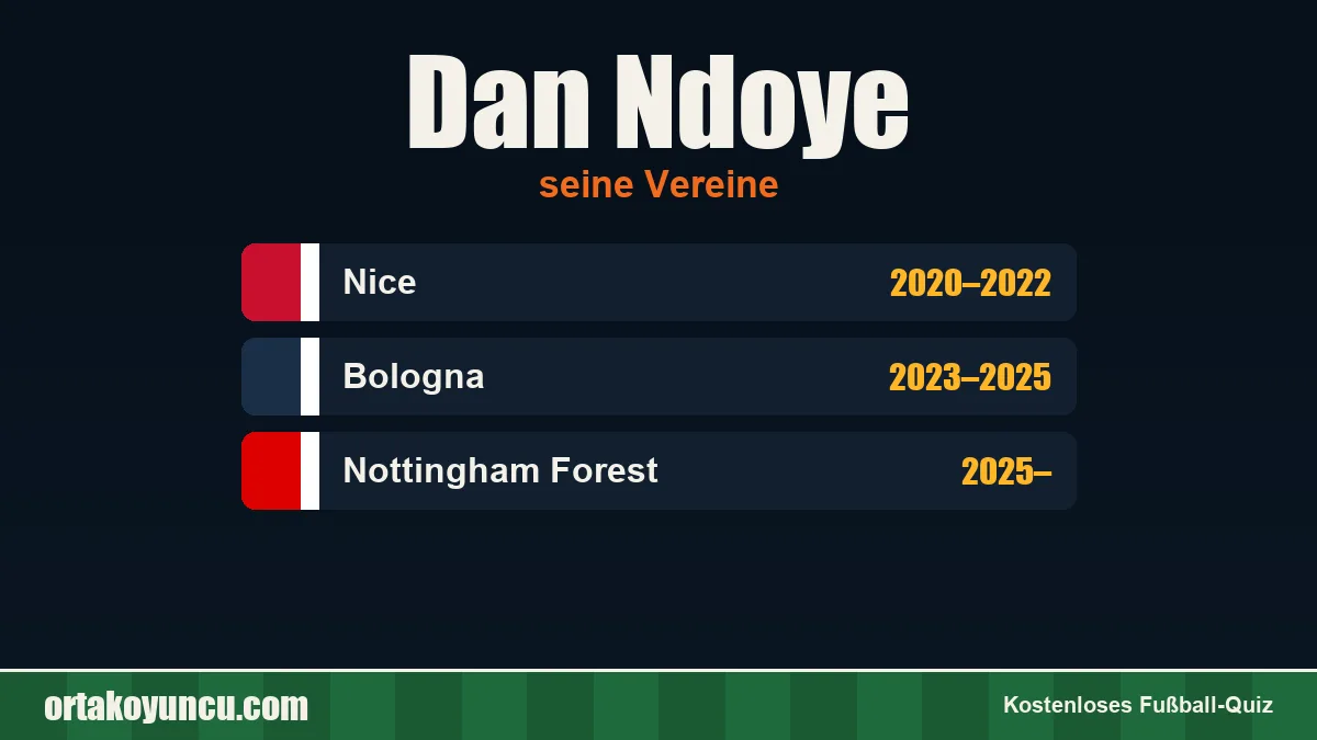Dan Ndoye: Vereine und Jahre