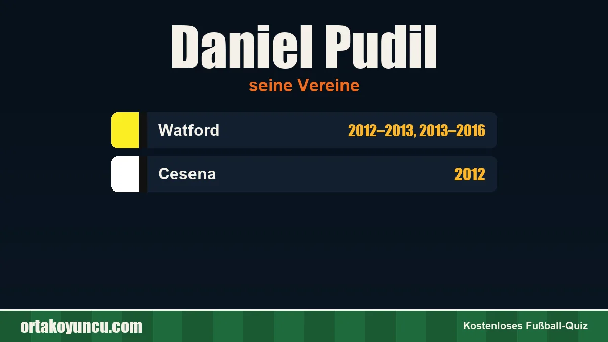 Daniel Pudil: Vereine und Jahre
