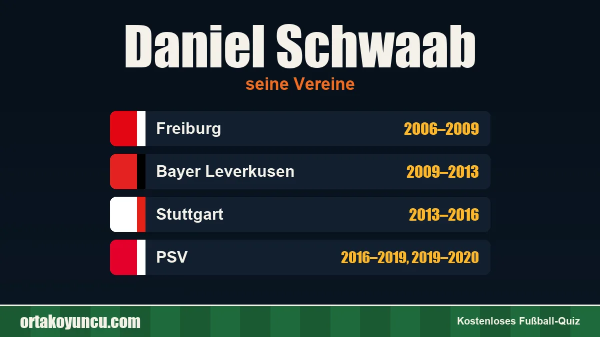 Daniel Schwaab: Vereine und Jahre