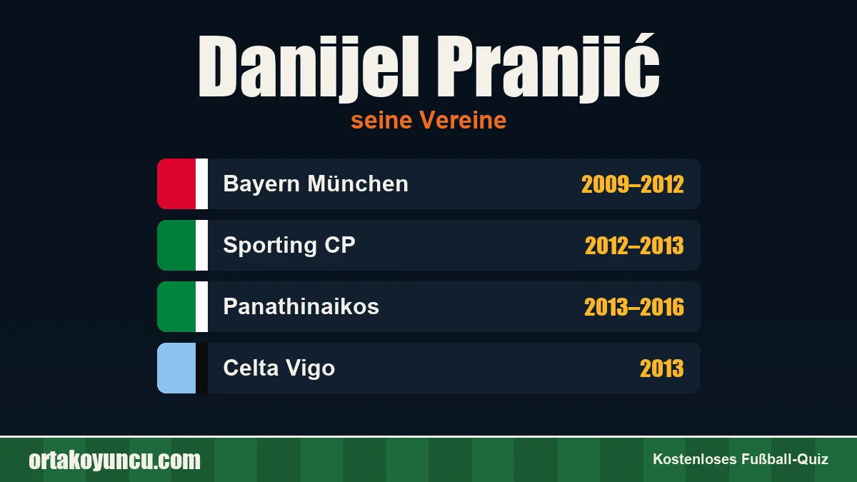 Danijel Pranjić: Vereine und Jahre