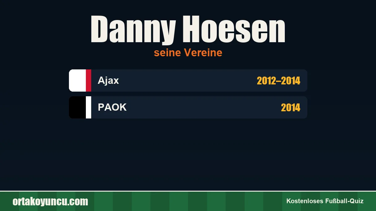 Danny Hoesen: Vereine und Jahre