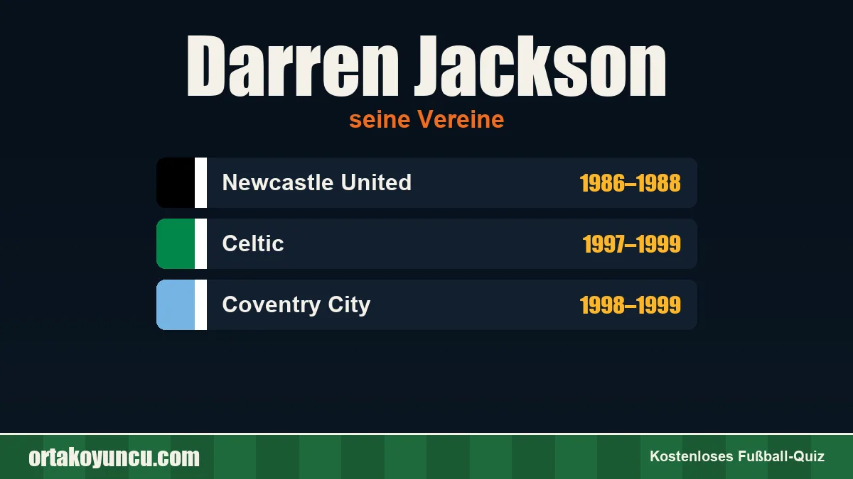 Darren Jackson: Vereine und Jahre