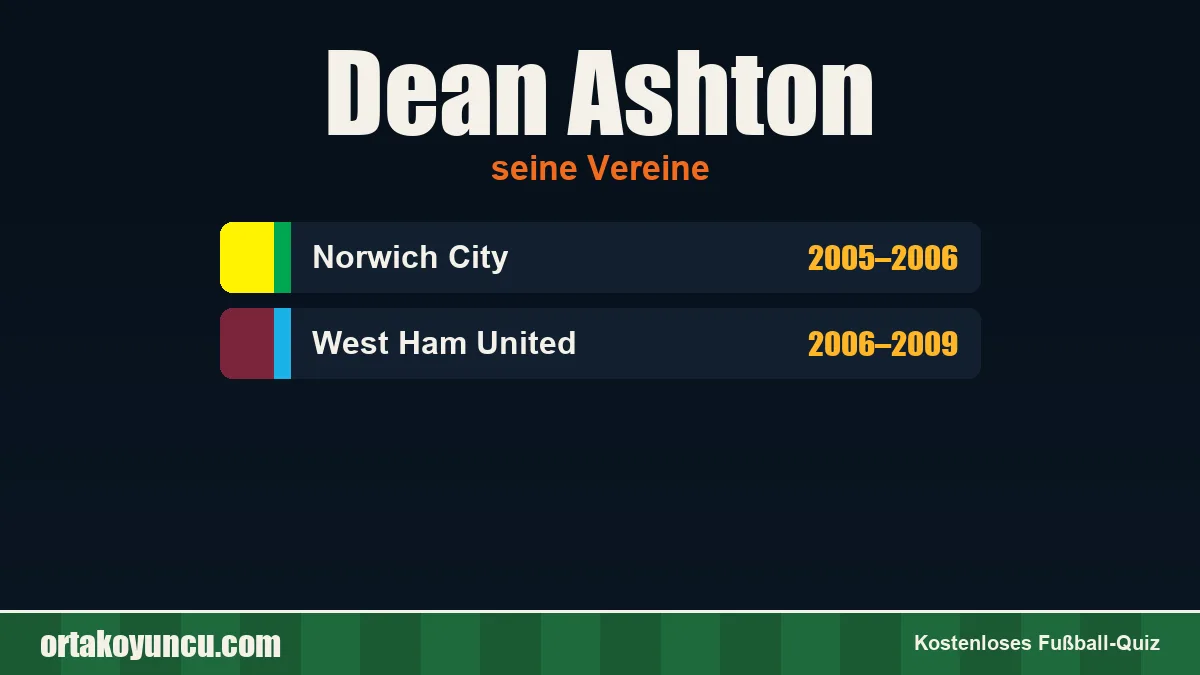 Dean Ashton: Vereine und Jahre
