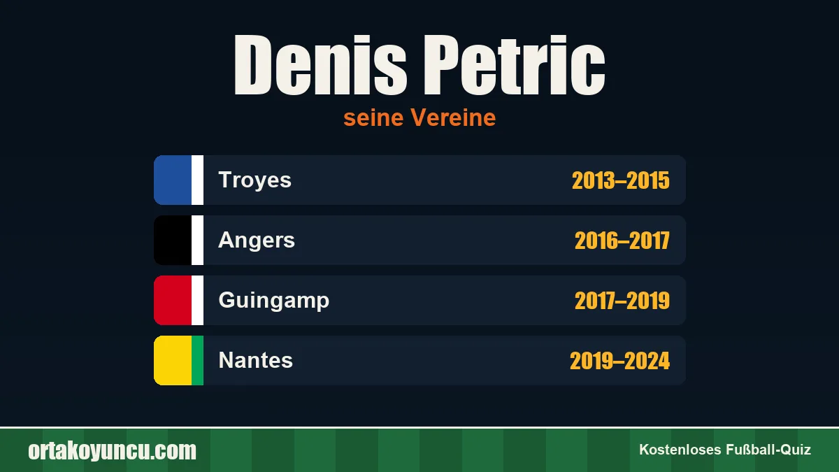 Denis Petric: Vereine und Jahre