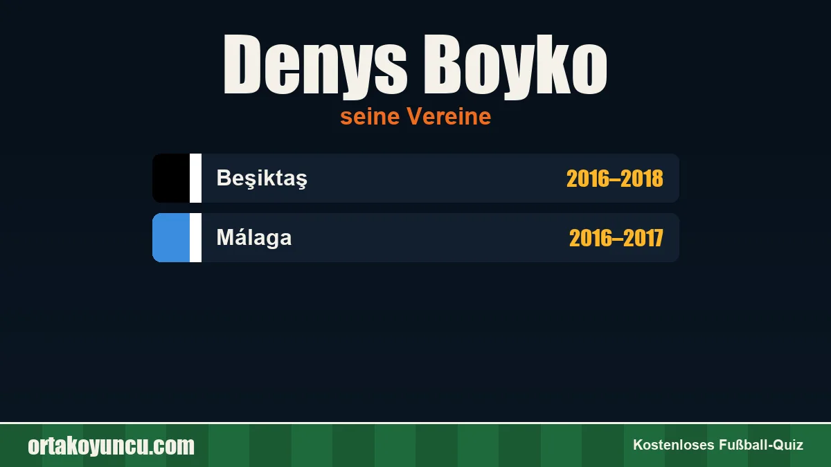 Denys Boyko: Vereine und Jahre