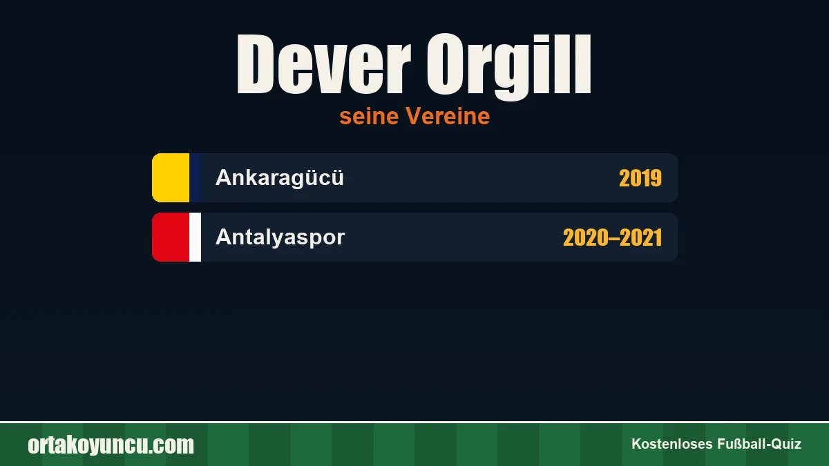 Dever Orgill: Vereine und Jahre