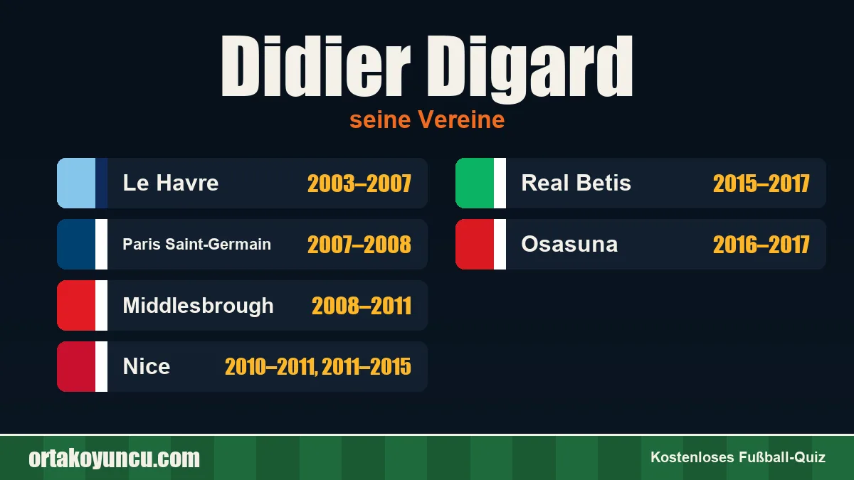 Didier Digard: Vereine und Jahre