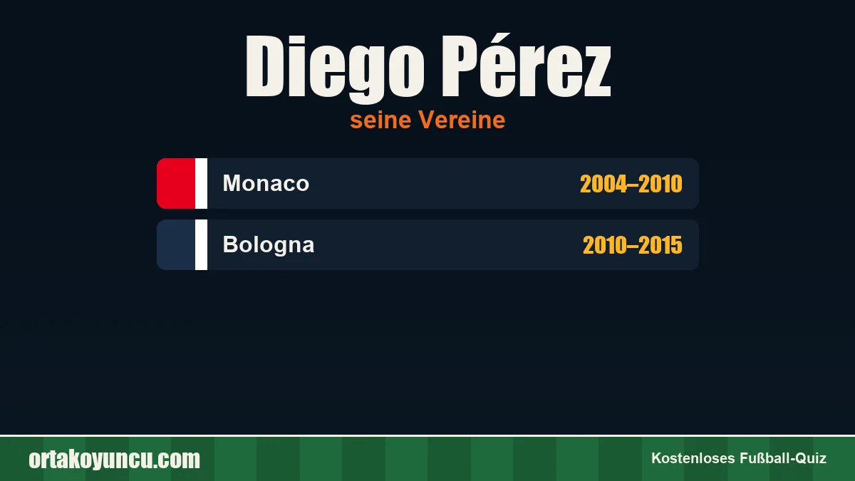 Diego Pérez: Vereine und Jahre