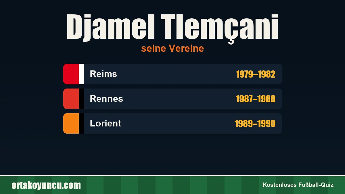 Djamel Tlemçani: Vereine und Jahre