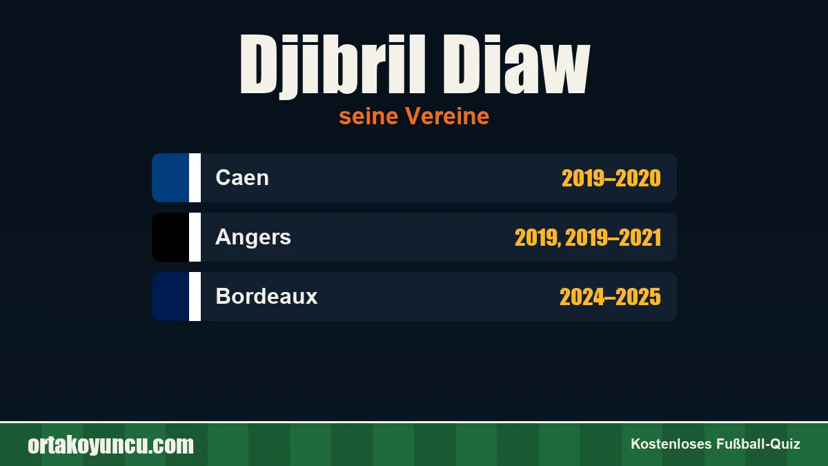 Djibril Diaw: Vereine und Jahre
