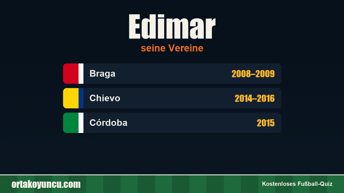 Edimar: Vereine und Jahre
