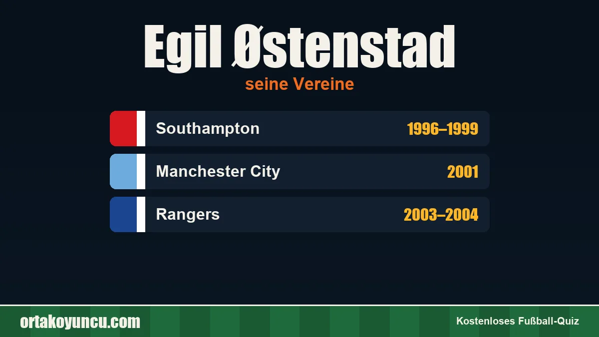 Egil Østenstad: Vereine und Jahre