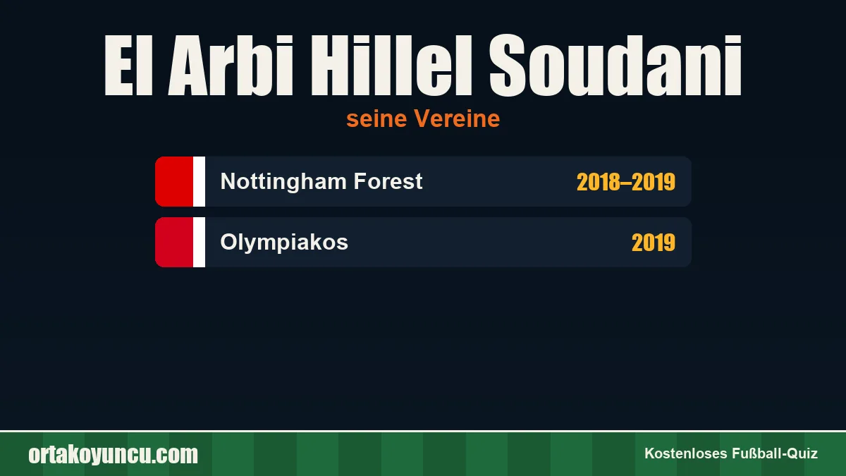 El Arbi Hillel Soudani: Vereine und Jahre