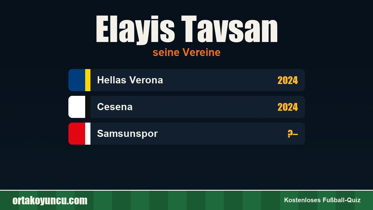 Elayis Tavsan: Vereine und Jahre