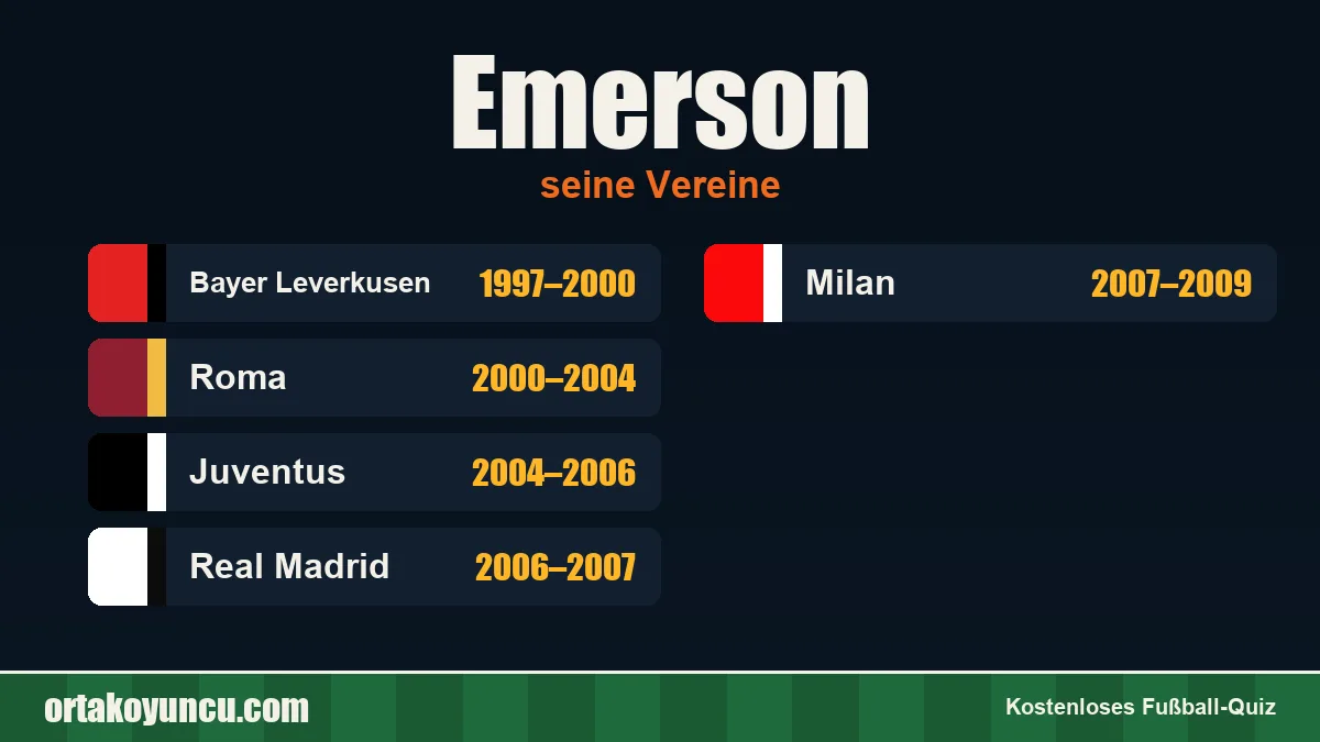 Emerson: Vereine und Jahre
