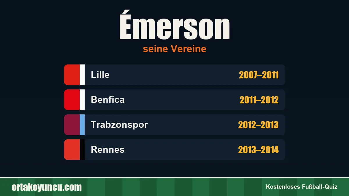 Émerson: Vereine und Jahre