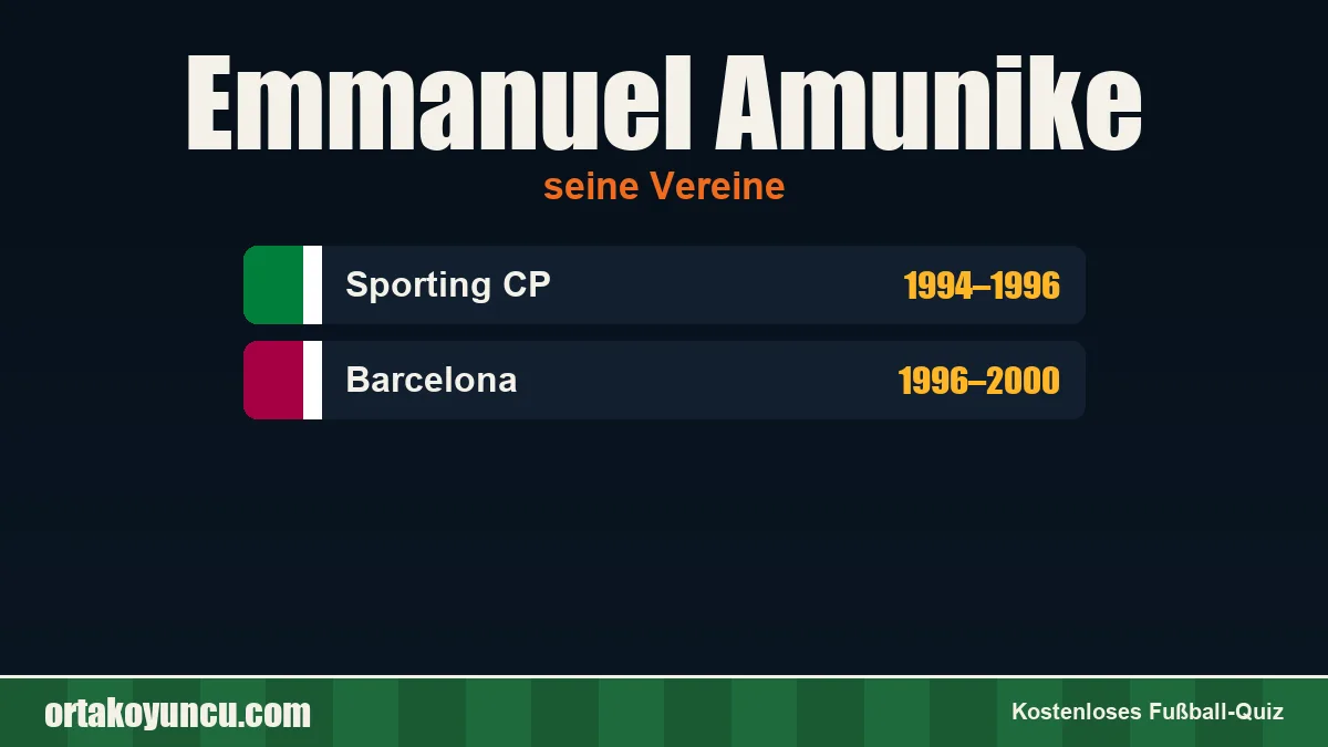 Emmanuel Amunike: Vereine und Jahre