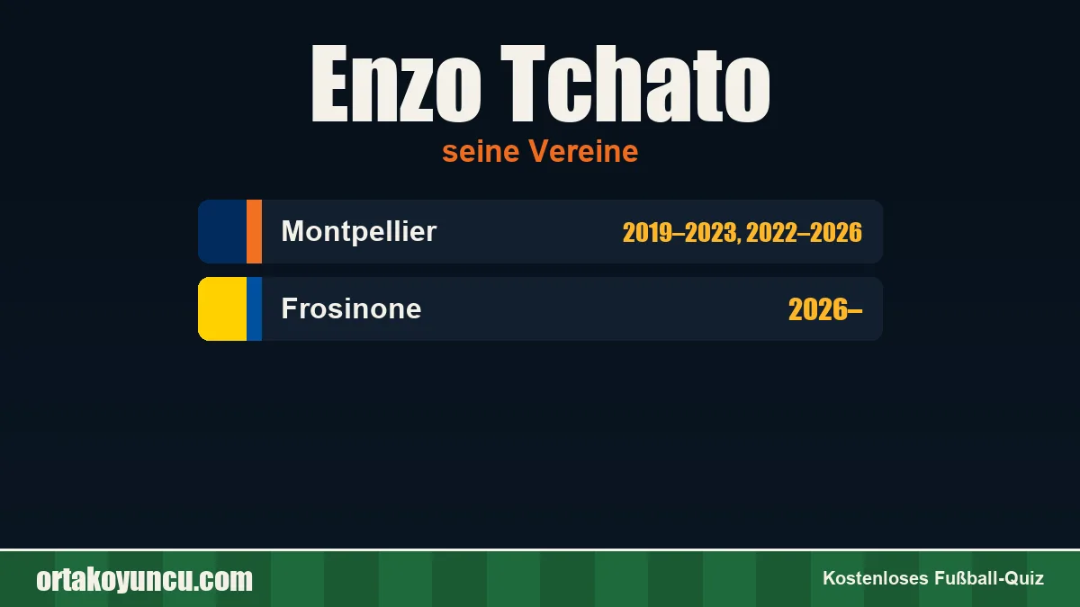 Enzo Tchato: Vereine und Jahre