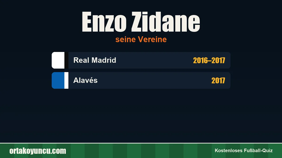 Enzo Zidane: Vereine und Jahre