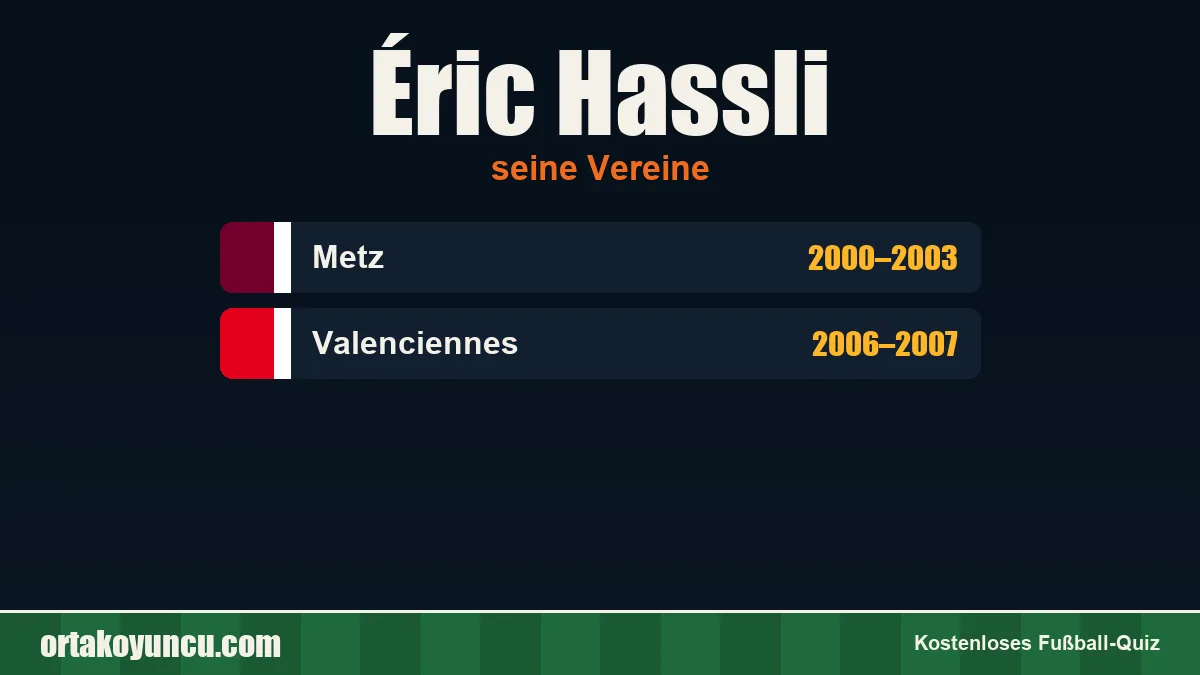 Éric Hassli: Vereine und Jahre
