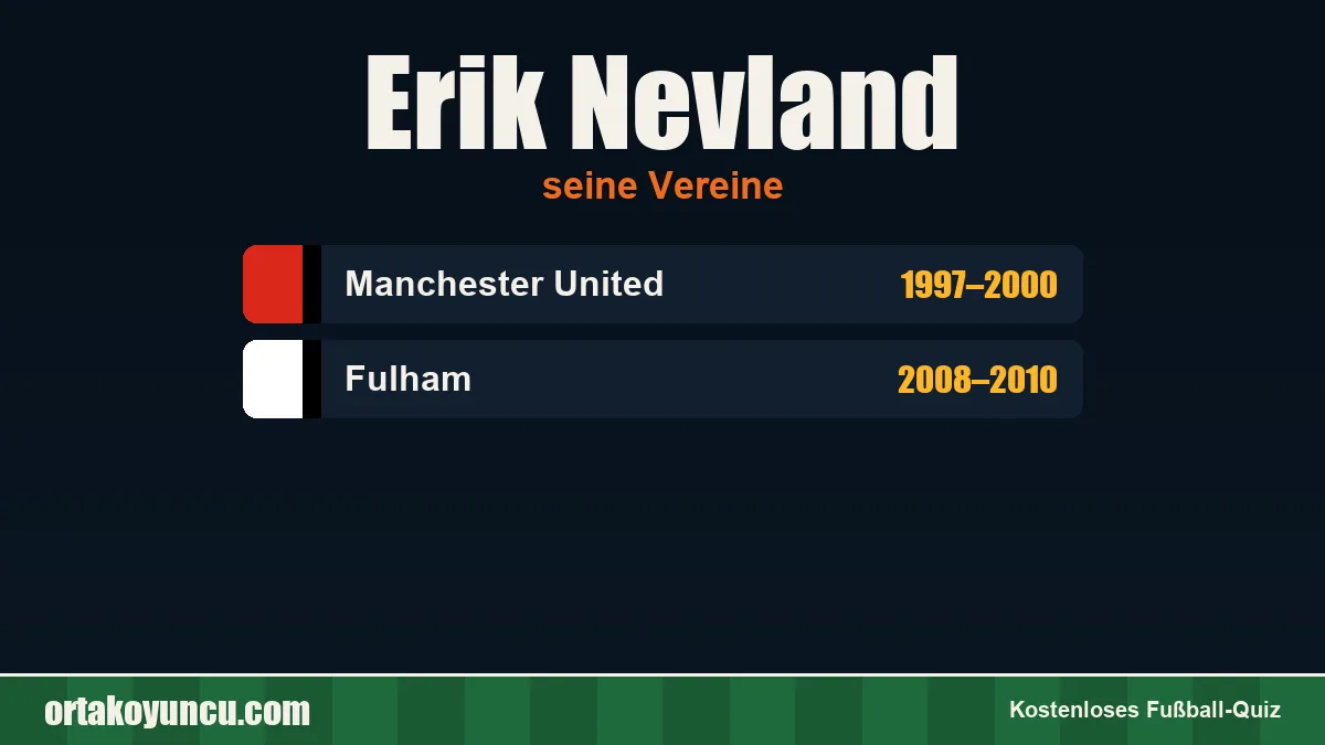 Erik Nevland: Vereine und Jahre