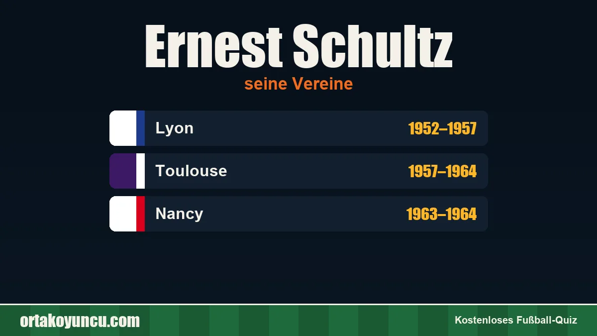 Ernest Schultz: Vereine und Jahre
