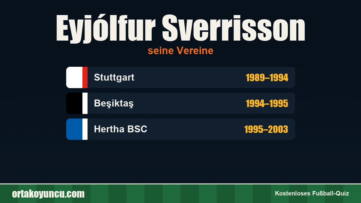 Eyjólfur Sverrisson: Vereine und Jahre