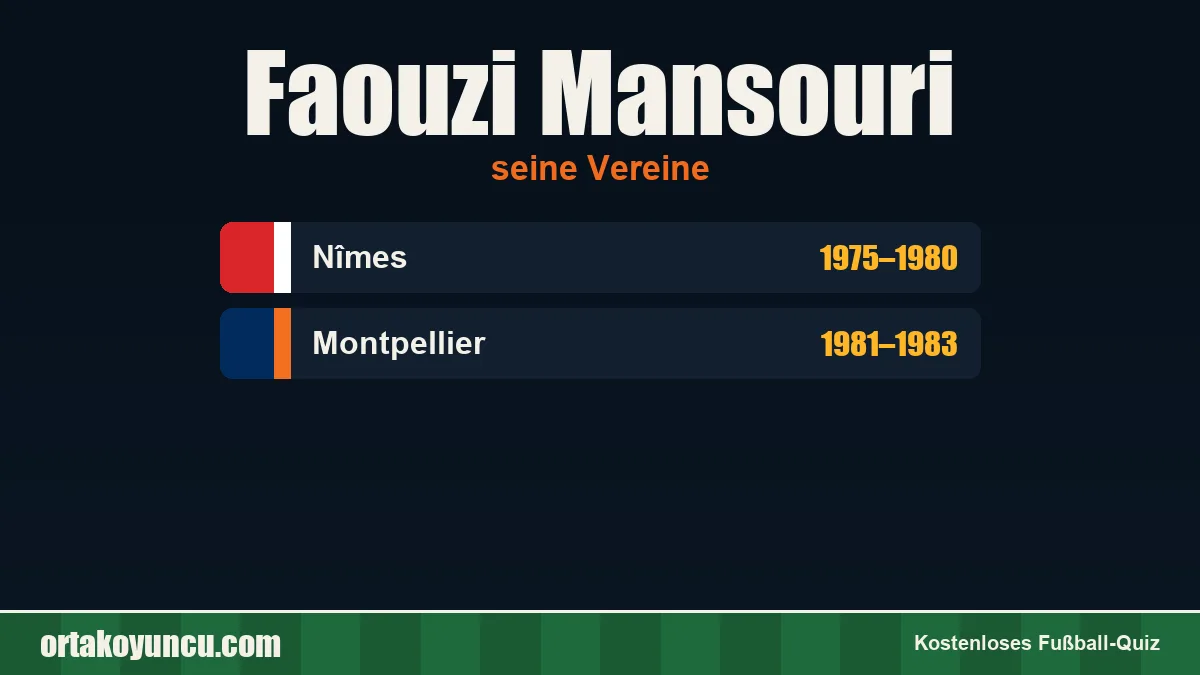 Faouzi Mansouri: Vereine und Jahre