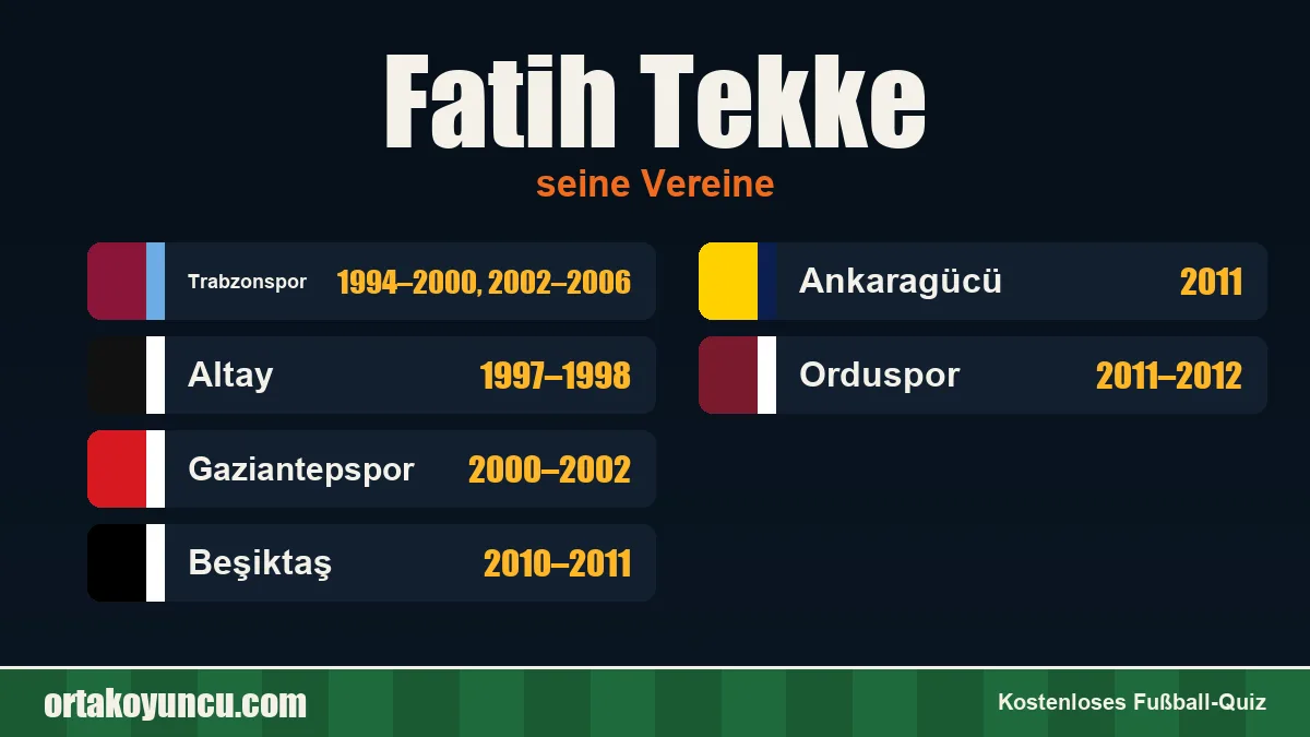Fatih Tekke: Vereine und Jahre